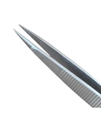 Buzzufy D13 steel jeweler's tweezers with rough tips, 120mm