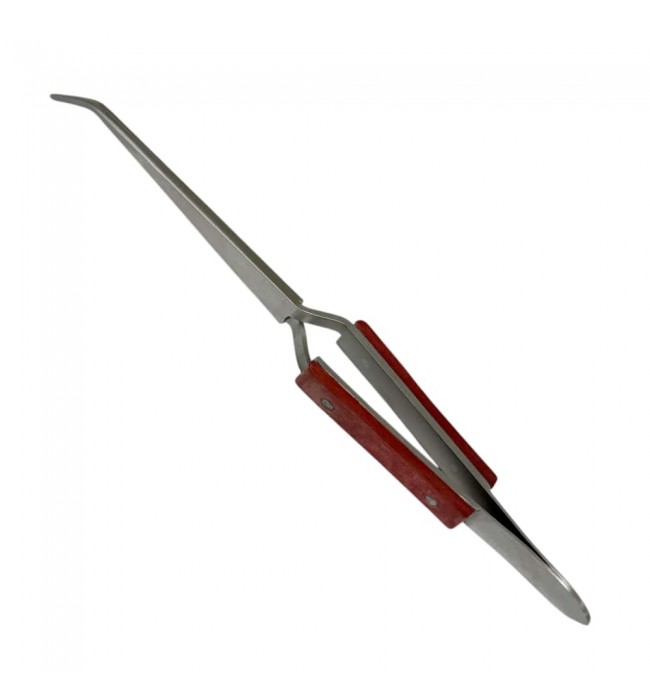Buzzufy S10 soldering tweezer for jewelers with fibre grip curved length 165 mm