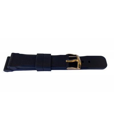 Silicone dark blue chrono watch strap 20 mm