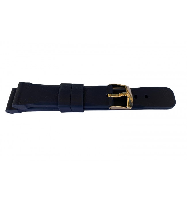 Silicone dark blue chrono watch strap 20 mm