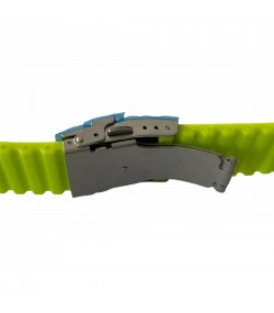 Buzzufy silicone neon green chrono watch strap with clasp 20mm