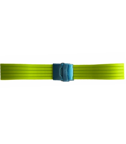 Buzzufy silicone neon green chrono watch strap with clasp 20mm