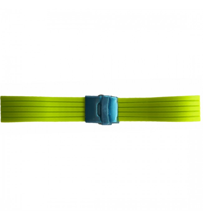 Buzzufy silicone neon green chrono watch strap with clasp 20mm