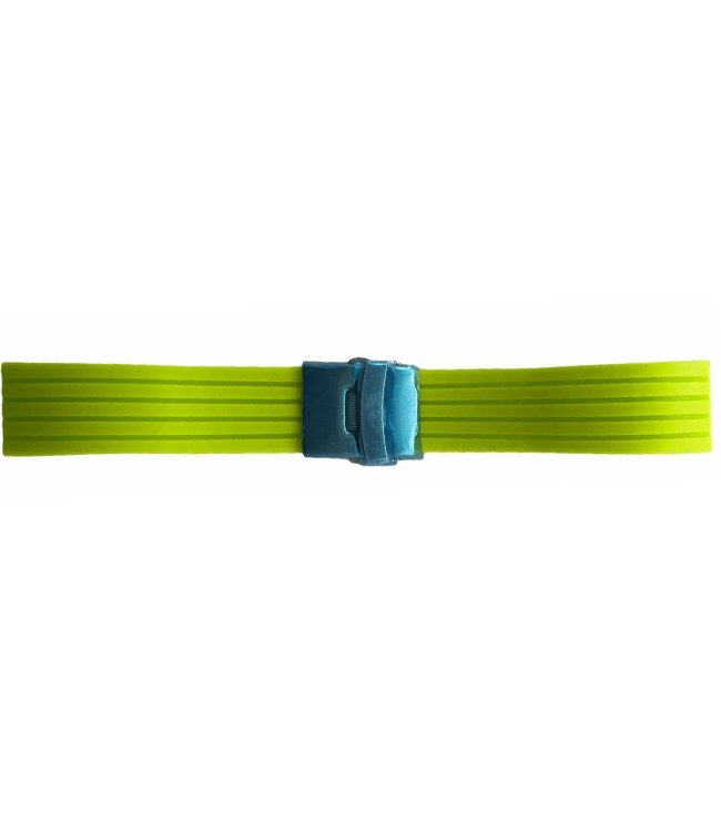 Buzzufy silicone neon green chrono watch strap with clasp 20mm