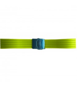 Buzzufy silicone neon green chrono watch strap with clasp 22mm