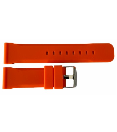 Buzzufy silicone orange chrono watch strap, 18mm