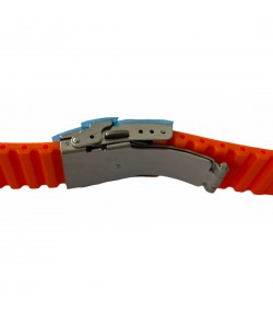 Buzzufy silicone orange chrono watch strap with clasp 20mm