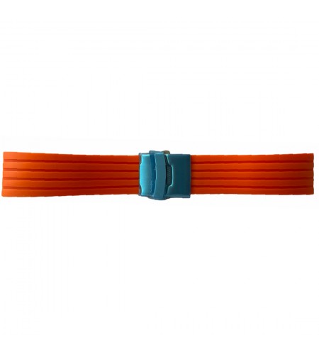 Buzzufy silicone orange chrono watc ...