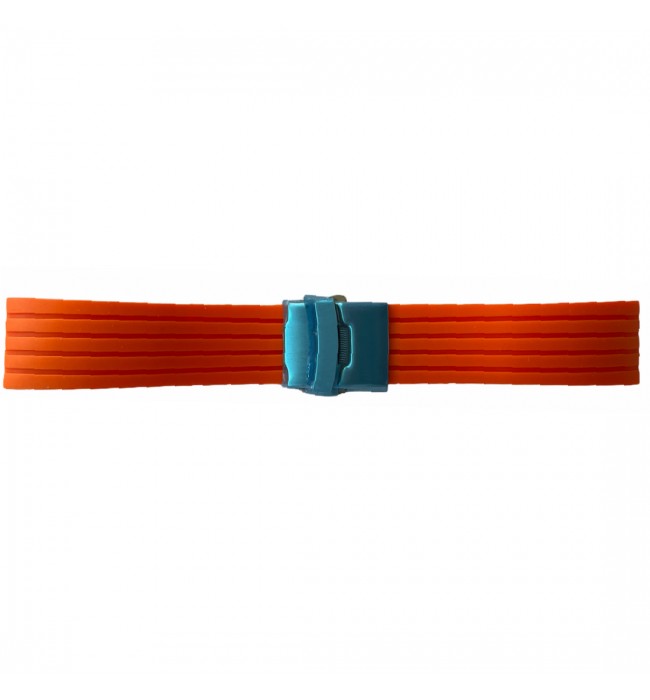 Buzzufy silicone orange chrono watch strap with clasp 20mm
