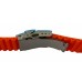 Buzzufy silicone orange watch strap with steel clasp, 22mm
