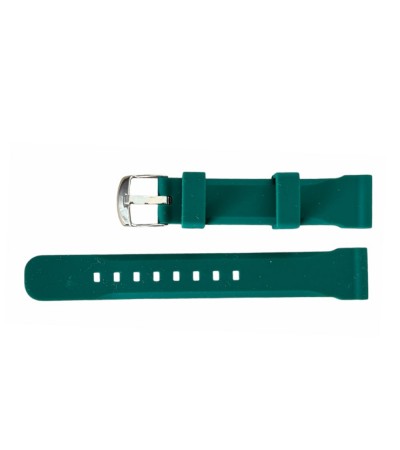 Buzzufy silicone strap watch, dark green, 18mm with stainless steel buckle