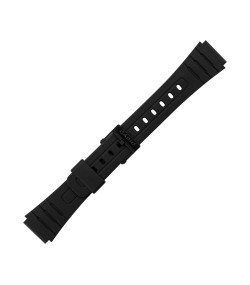Casio plastic black watch strap 71604002 for F-91W, F-94, F-105W, 18 mm