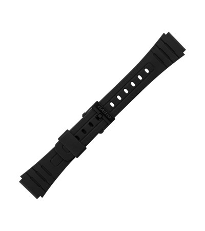 Casio plastic black watch strap 71604002 for F-91W, F-94, F-105W, 18 mm