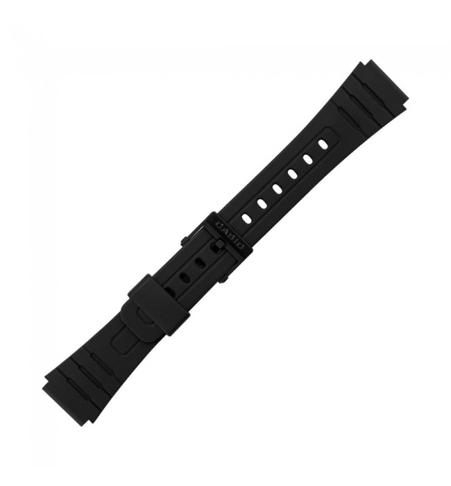 Casio plastic black watch strap 71604002 for F-91W, F-94, F-105W, 18 mm