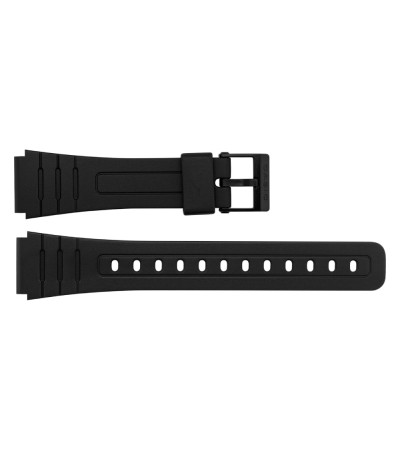 Casio plastic black watch strap 71604002 for F-91W, F-94, F-105W, 18 mm