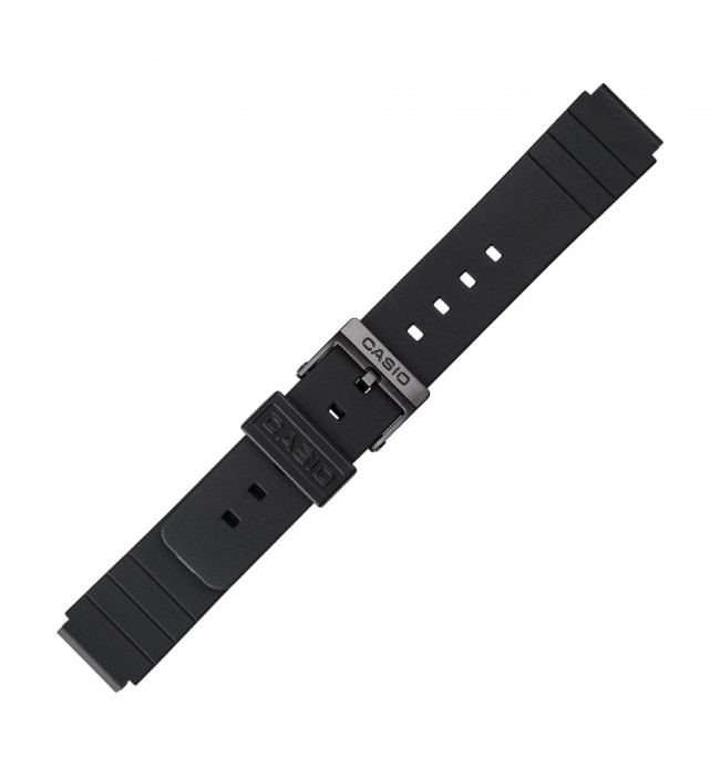 Casio plastic black watch strap 71604416 for MQ-24 MQ-58, MQ-104, 16 mm