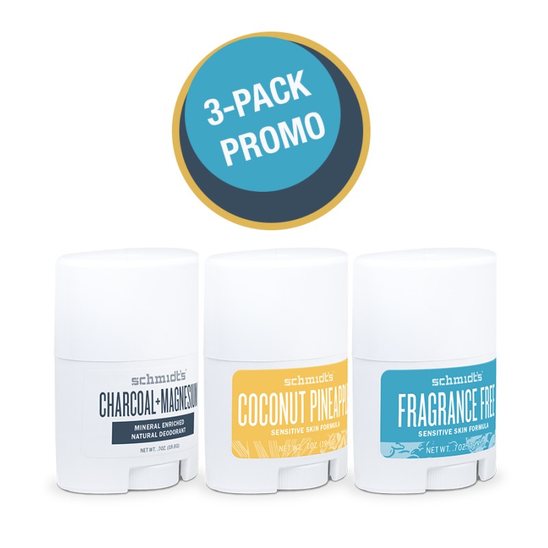 3 PACK Schmidts Naturals Deodorant, Sensitive Skin, Travel Size 0.7 oz/19.8 gr 3 PACK Schmidts Naturals Deodorant, Sensitive Skin, Travel Size 0.7 oz/19.8 gr