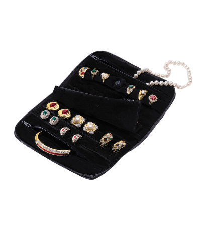 Connoisseurs leather black jewellery clutch CONN1055