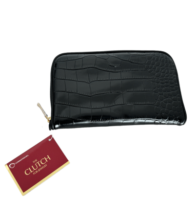 Connoisseurs leather black jewellery clutch CONN1055