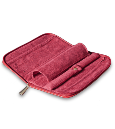 Connoisseurs leather red jewellery clutch CONN1054