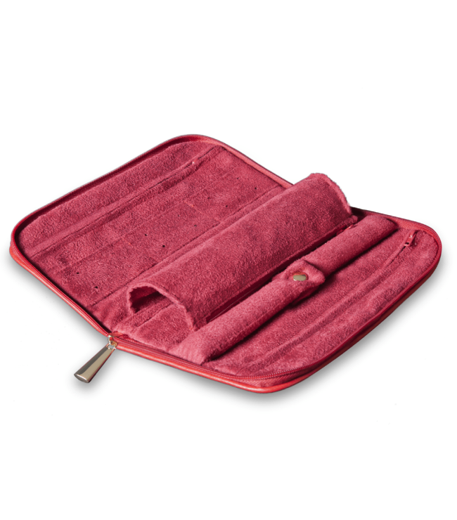 Червена кожена чанта за бижута Connoisseurs CONN1054