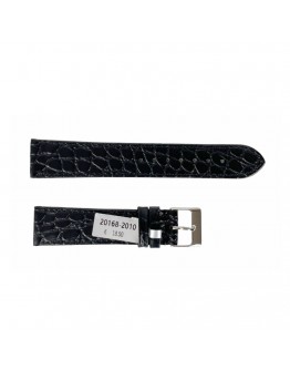 Croco pattern black leather watch s ...
