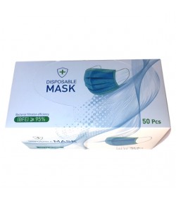 Disposable Face Masks, Triple Layer - Box of 50
