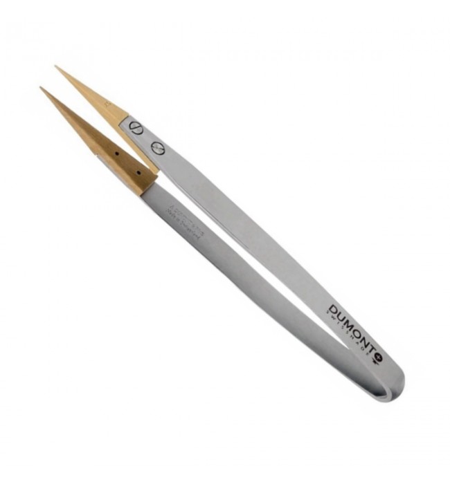 Dumont Dumoxel tweezer 159 with wooden tips for scratch-sensitive components 110 mm