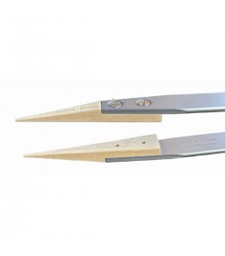 Dumont Dumoxel tweezer 159 with wooden tips for scratch-sensitive components 110 mm
