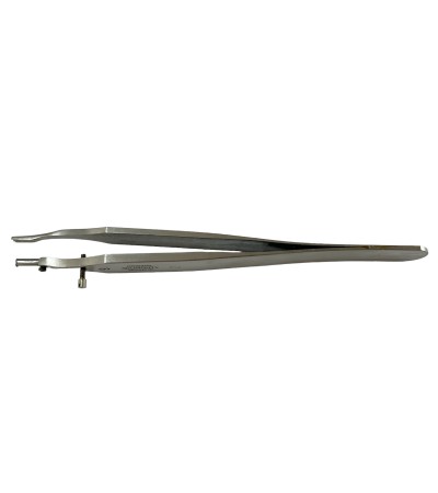 Dumont tweezer Type 9/2, for Breguet hairspring spiral, wide execution, stainless steel-carbon, 110 mm