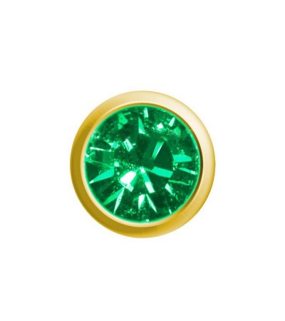 Emerald imitation Easy Piercy Comfort gold plated ear studs Ø 3,95 mm