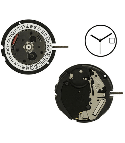 ETA 803.112 quartz movement with date on 3 o'clock H2= 176