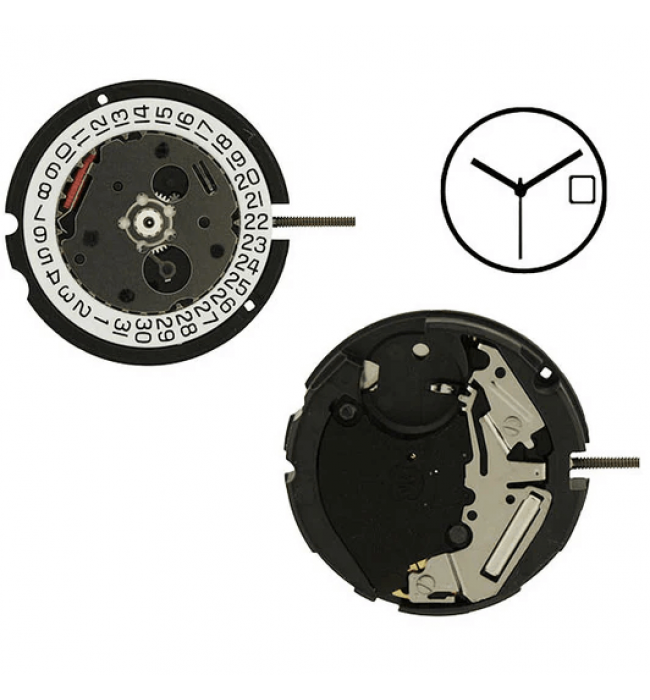 ETA 803.112 quartz movement with date on 6 o'clock H2= 176