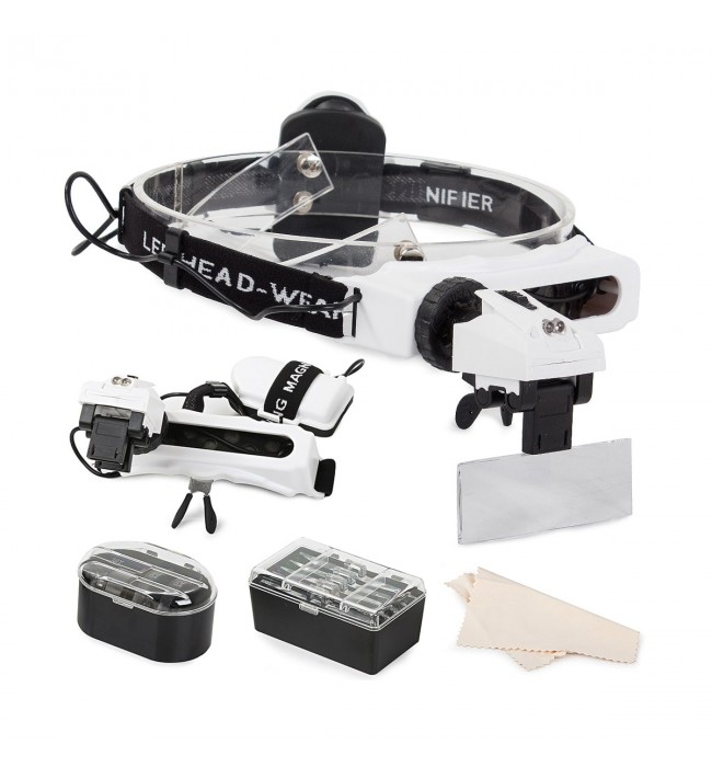Eyeglasses and loupe lens with LED light 1x, 1.5x, 2x, 2.5x, 3.5x, 5x, 8x and 20x
