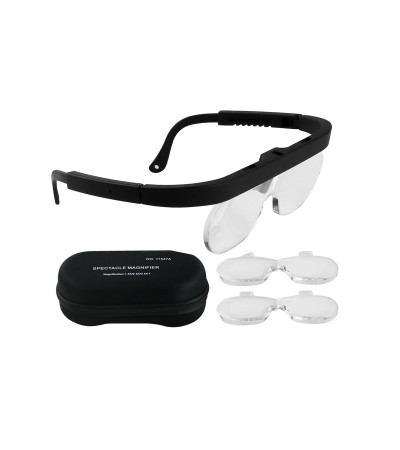 Eyeglasses with exchangeable lens for jewellers and watchmakers 1.5x, 2.5x and 3.5x