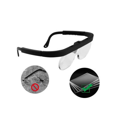 Eyeglasses with exchangeable lens for jewellers and watchmakers 1.5x, 2.5x and 3.5x