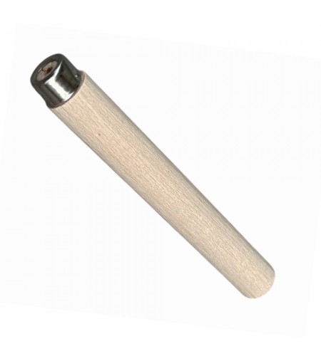 File handle of wood with metal ferr ...