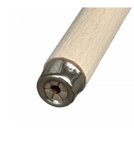 File handle of wood with metal ferr ...
