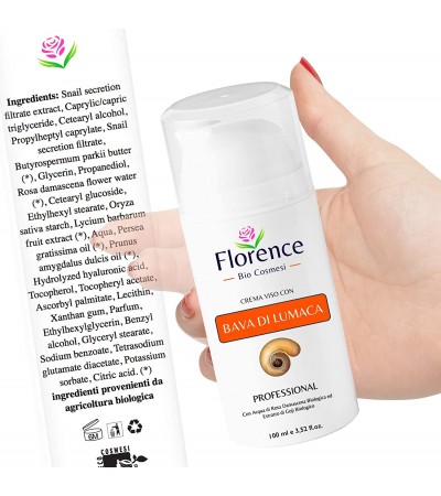Florence Organics Face Cream with Snail Secretion Extract, Hyaluronic Acid, 100 ml