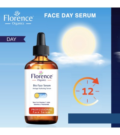 2 PACK Organic Day and Night Vitamin C & Hyaluronic Acid Serum for Face, Neck and Eye contour 30 ml. Florence Organics,  good till February 2026