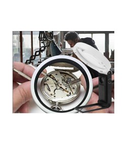Folding jewellers magnifying glass for pocket watches 10x and 25x with LED and UV