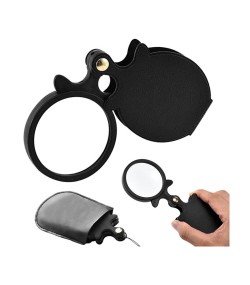 Folding magnifying glass pocket mini case for wall clocks, 3X