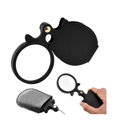 Folding magnifying glass pocket mini case for wall clocks, 3X