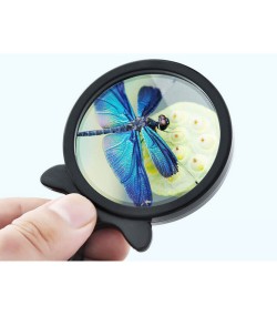 Folding magnifying glass pocket mini case for wall clocks, 3X