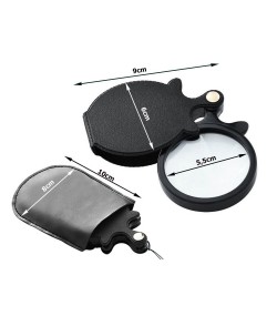 Folding magnifying glass pocket mini case for wall clocks, 3X