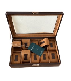 Friedrich 23 brown leather watch box for 10 watches