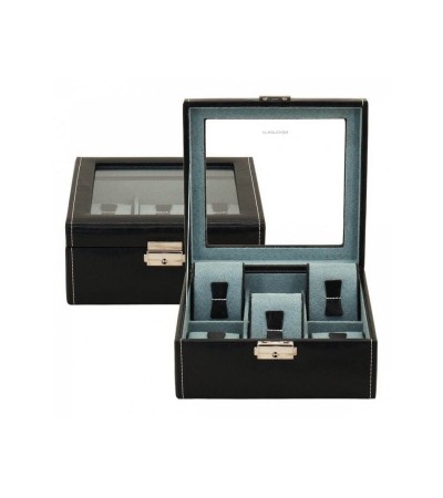 Friedrich 23 watch box black glass top for 6 watches
