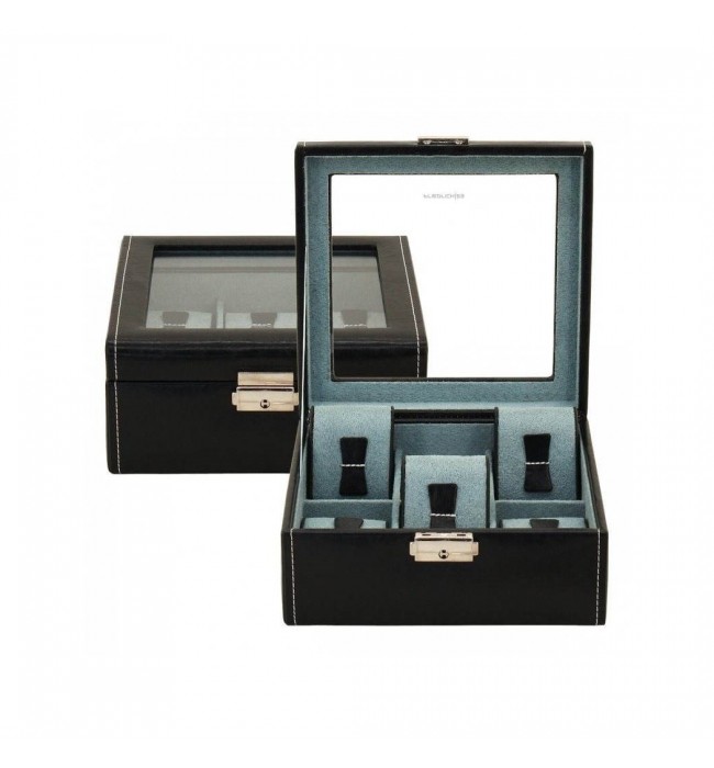 Friedrich 23 watch box black glass top for 6 watches