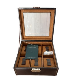 Friedrich 23 brown leather watch box for 6 watches
