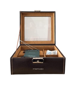 Friedrich 23 brown leather watch box for 6 watches